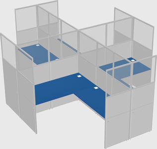 Shared l-shaped cubicles