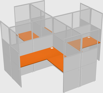 Shared l-shaped cubicles