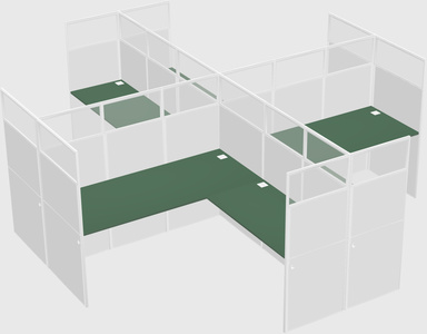 Shared l-shaped cubicles