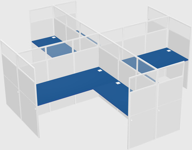 Shared l-shaped cubicles