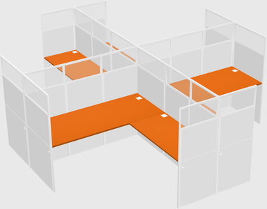 Shared l-shaped cubicles