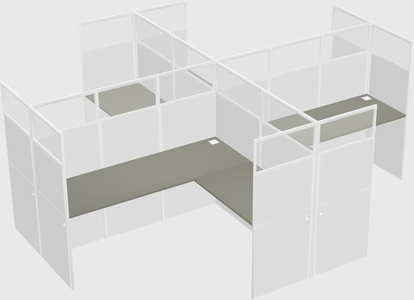 Shared l-shaped cubicles
