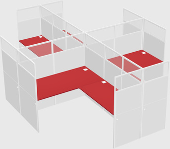 Shared l-shaped cubicles