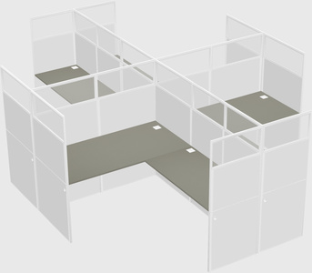 Shared l-shaped cubicles