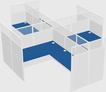 Shared l-shaped cubicles