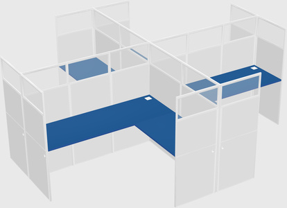 Shared l-shaped cubicles