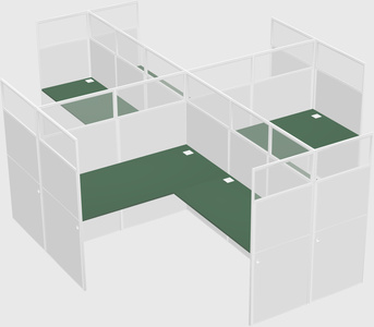 Shared l-shaped cubicles