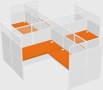 Shared l-shaped cubicles