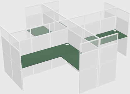 Shared l-shaped cubicles