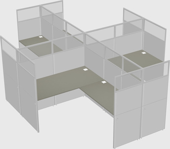 Shared l-shaped cubicles
