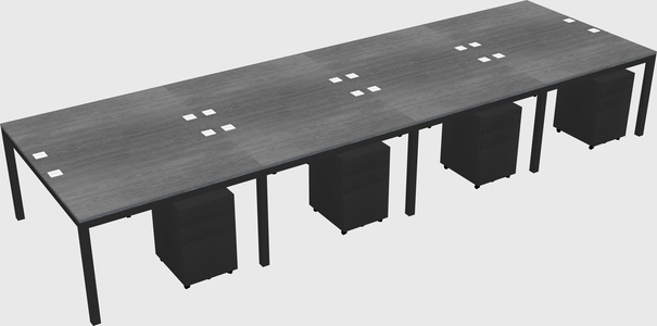 Shared rectangular desk