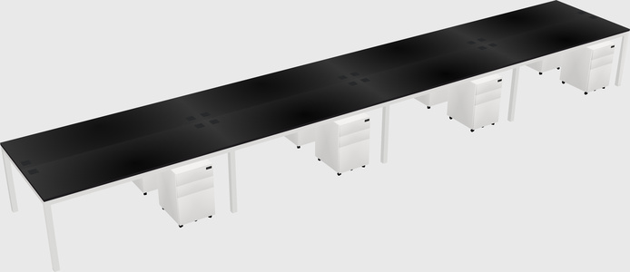 Shared rectangular desk
