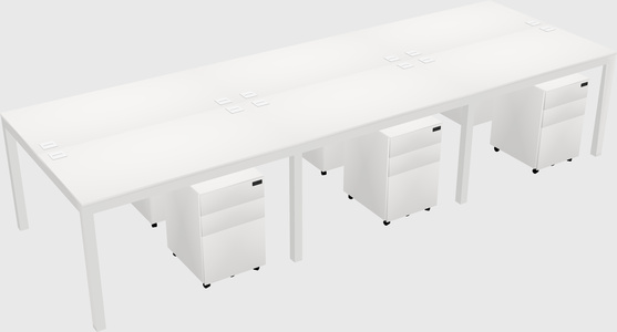 Shared rectangular desk