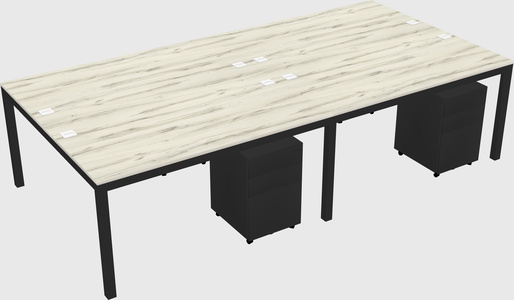 Shared rectangular desk