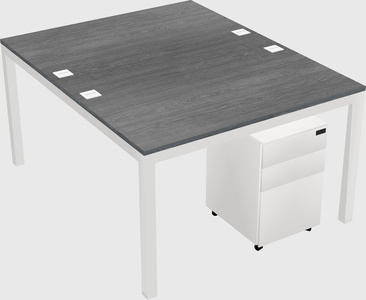 Shared rectangular desk
