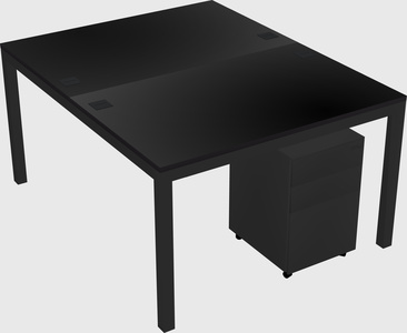 Shared rectangular desk