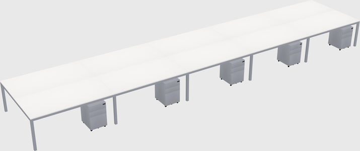 Shared rectangular desk