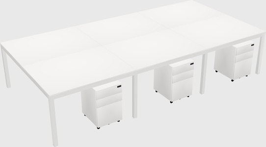 Shared rectangular desk