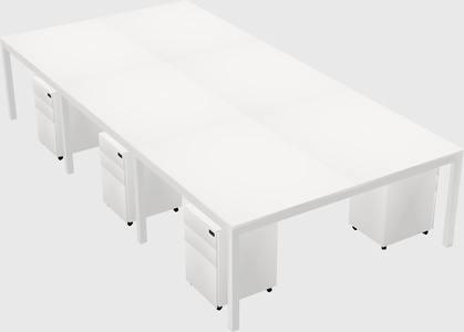 Shared rectangular desk