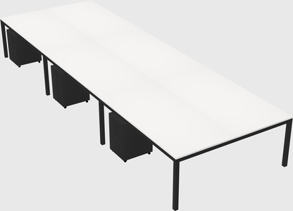 Shared rectangular desk