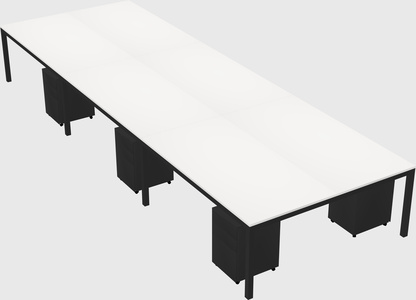 Shared rectangular desk