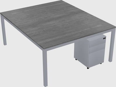 Shared rectangular desk