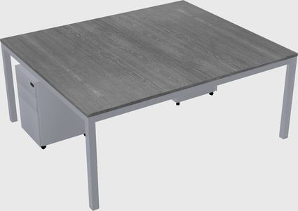 Shared rectangular desk