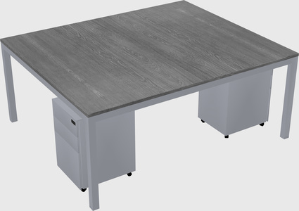 Shared rectangular desk