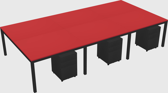 Shared rectangular desk