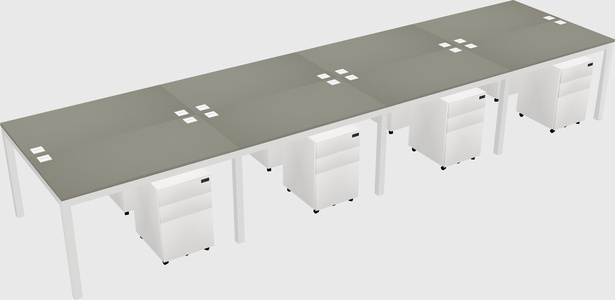 Shared rectangular desk