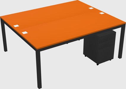 Shared rectangular desk