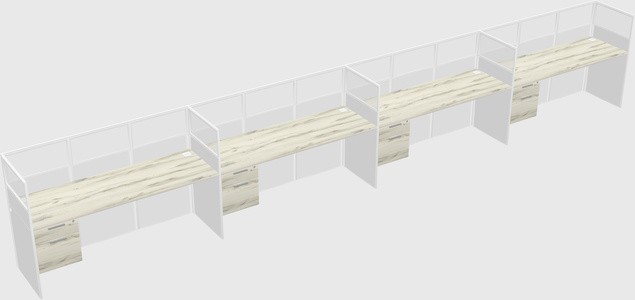 Shared rectangular cubicle
