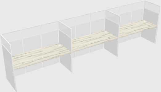 Shared rectangular cubicle