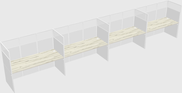 Shared rectangular cubicle