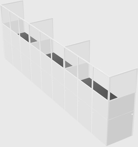 Shared rectangular cubicle