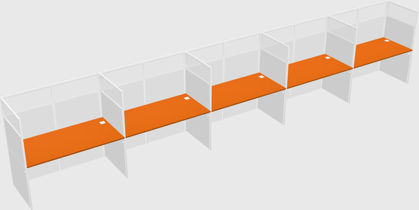 Shared rectangular cubicle