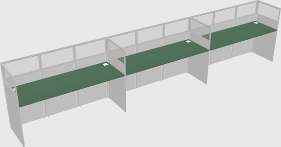 Shared rectangular cubicle