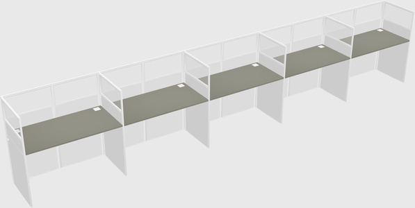 Shared rectangular cubicle