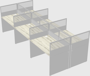 Shared rectangular cubicle