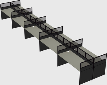 Shared rectangular cubicle