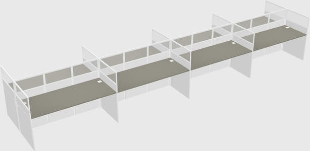 Shared rectangular cubicle