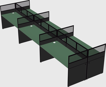 Shared rectangular cubicle