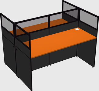 Shared rectangular cubicle
