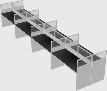 Shared rectangular cubicle