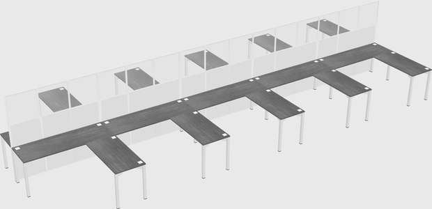 Shared l-shape cubicle