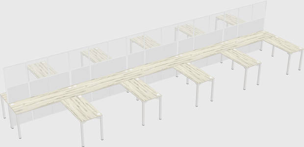 Shared l-shape cubicle