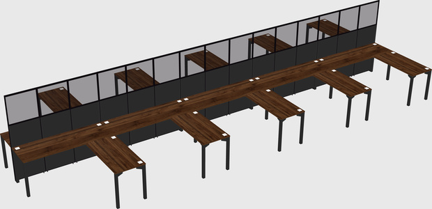 Shared l-shape cubicle