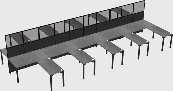 Shared l-shape cubicle