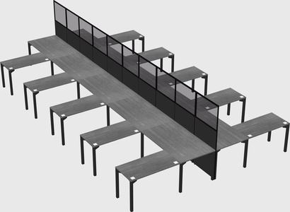 Shared l-shape cubicle