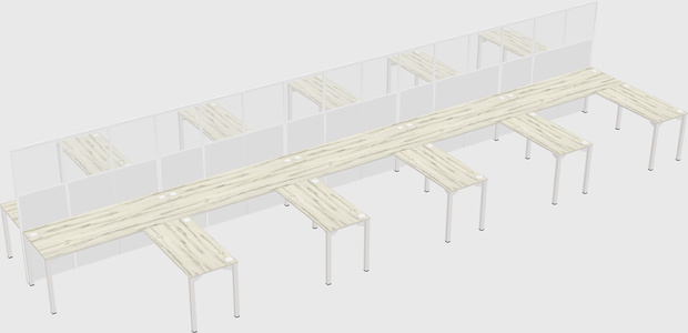 Shared l-shape cubicle